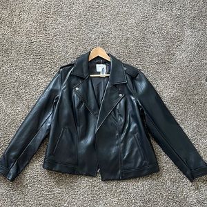 NWT Old Navy Faux Leather Moto Jacket Large Black